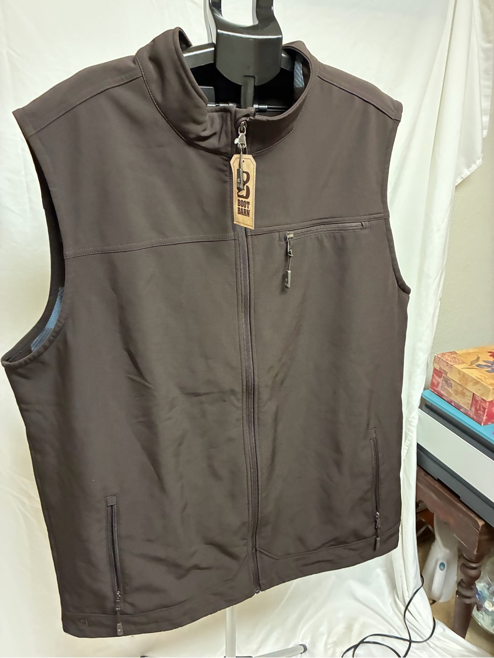 NWT Boot Barns Men’s Brown Softshell Vest Jacket Size XXLT